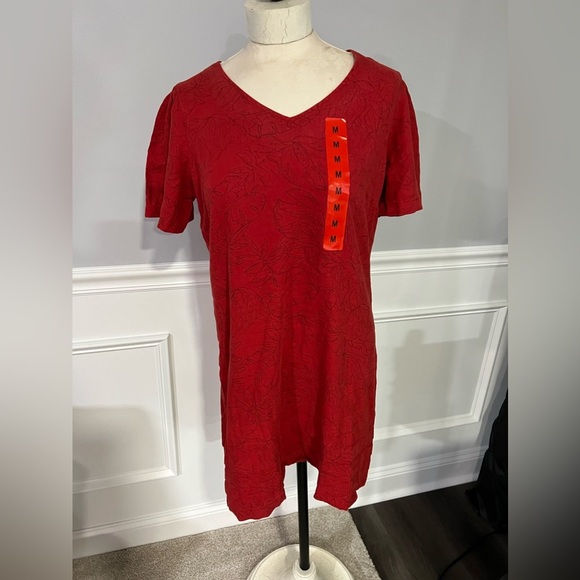 Nicole Miller Original Linen Blend Short Sleeve Dress Medium New With Tags - Picture 1 of 6